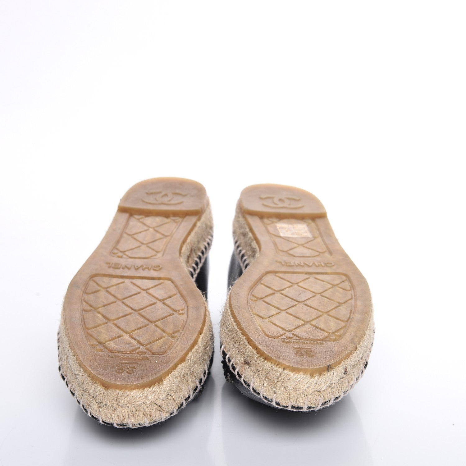 Chanel Lambskin Camellia CC Stud Espadrilles 39 Black 5 of 10