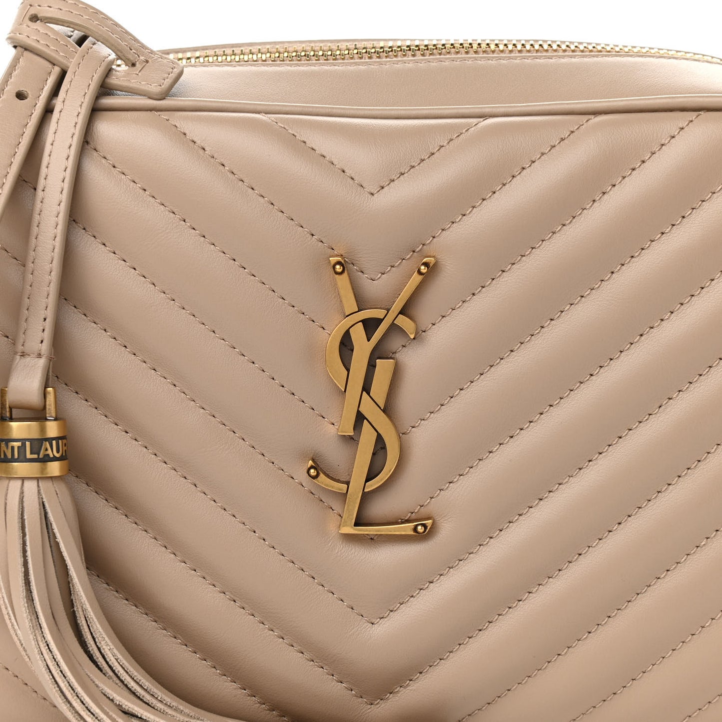 Calfskin Matelasse Monogram Lou Camera Bag Dark Beige