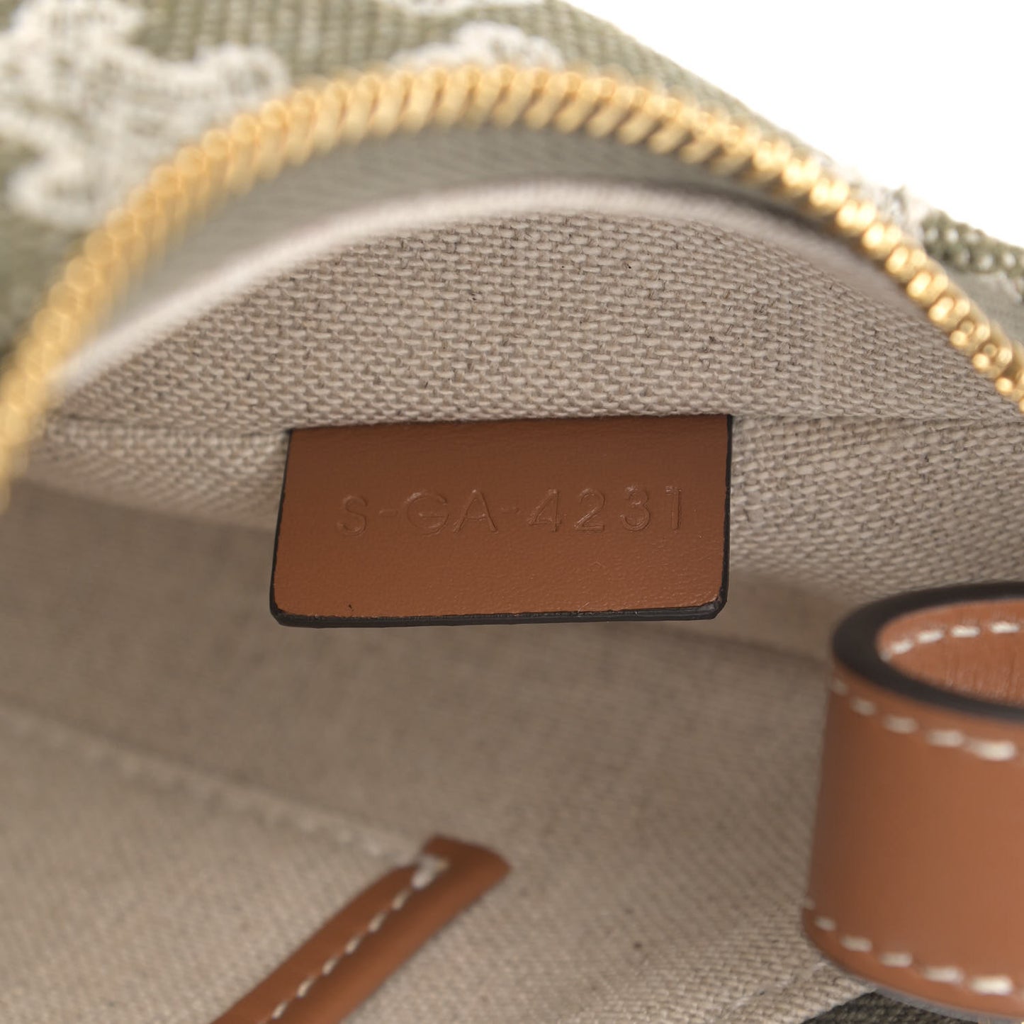 Canvas Calfskin Ava Triomphe Shoulder Bag Green