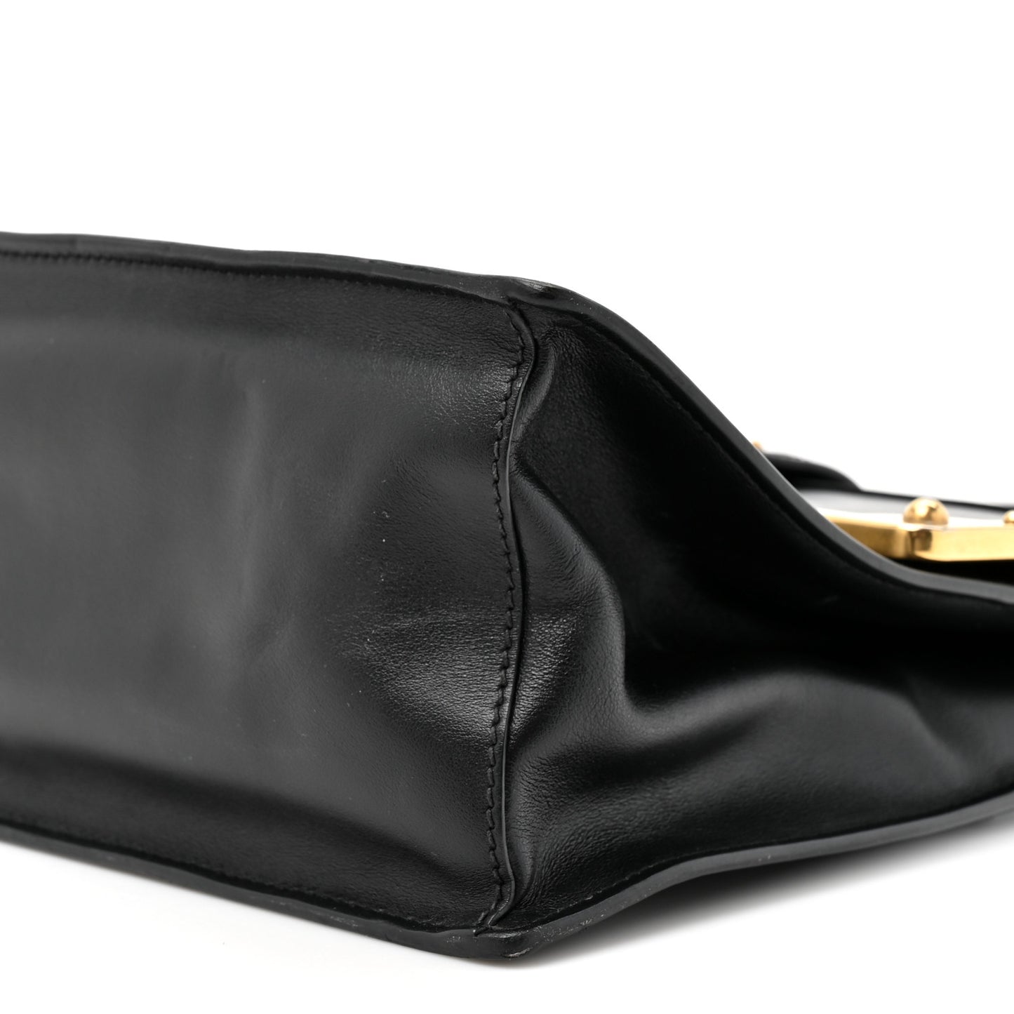 City Calfskin Saffiano Cahier Top Handle Bag Black