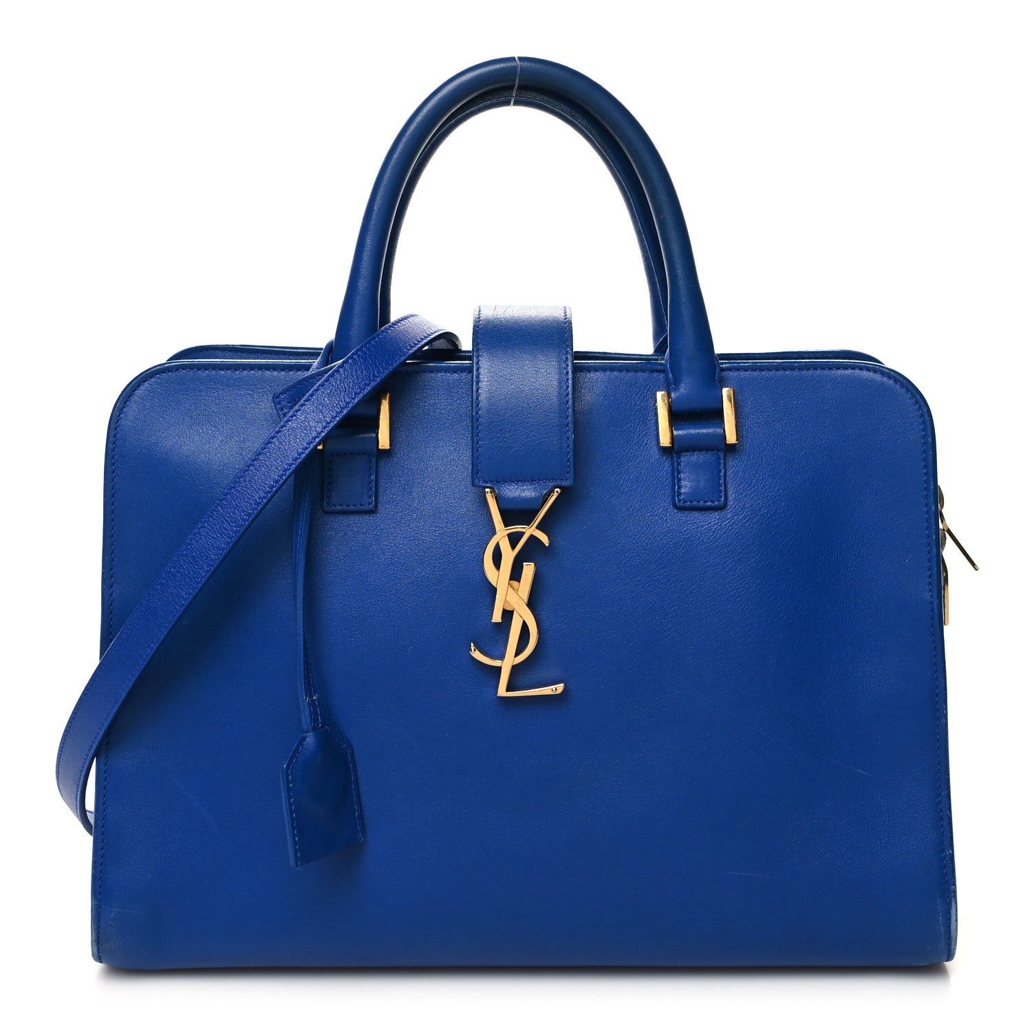 Saint Laurent Calfskin Small Monogram Cabas Blue Majorelle 1 of 16