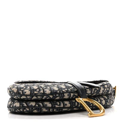 Christian Dior Oblique Saddle Bag Blue 4 of 12