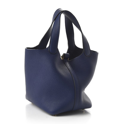 Hermes Taurillon Maurice Picotin Lock 18 PM Bleu Saphir 3 of 11