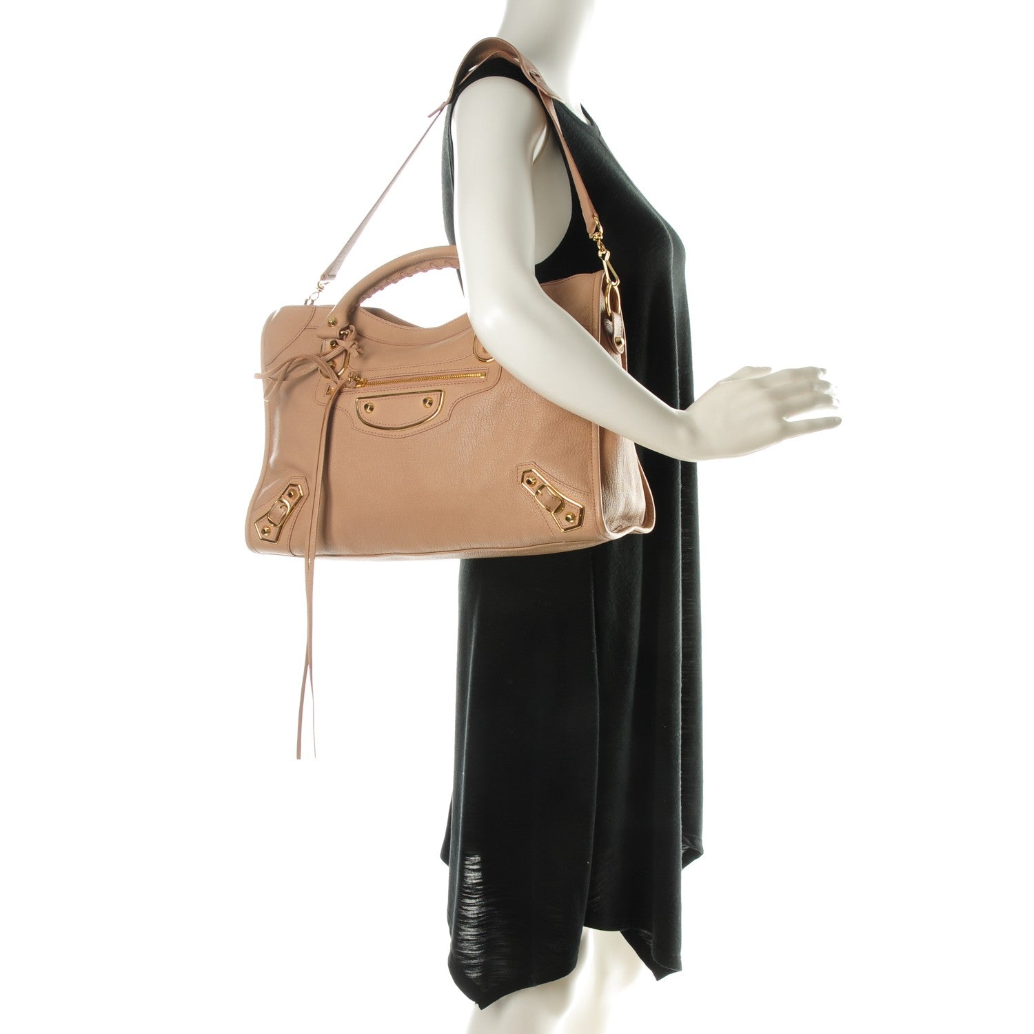Balenciaga Chevre Gold Metallic Edge Hardware City Rose Des Sables 2 of 7