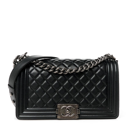 Chanel Lambskin Quilted Medium Boy Flap Black 1 of 11