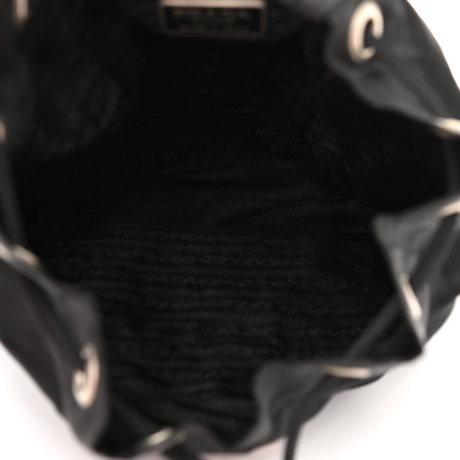 Prada Nylon Vela Mini Cinch Backpack Black 5 of 9