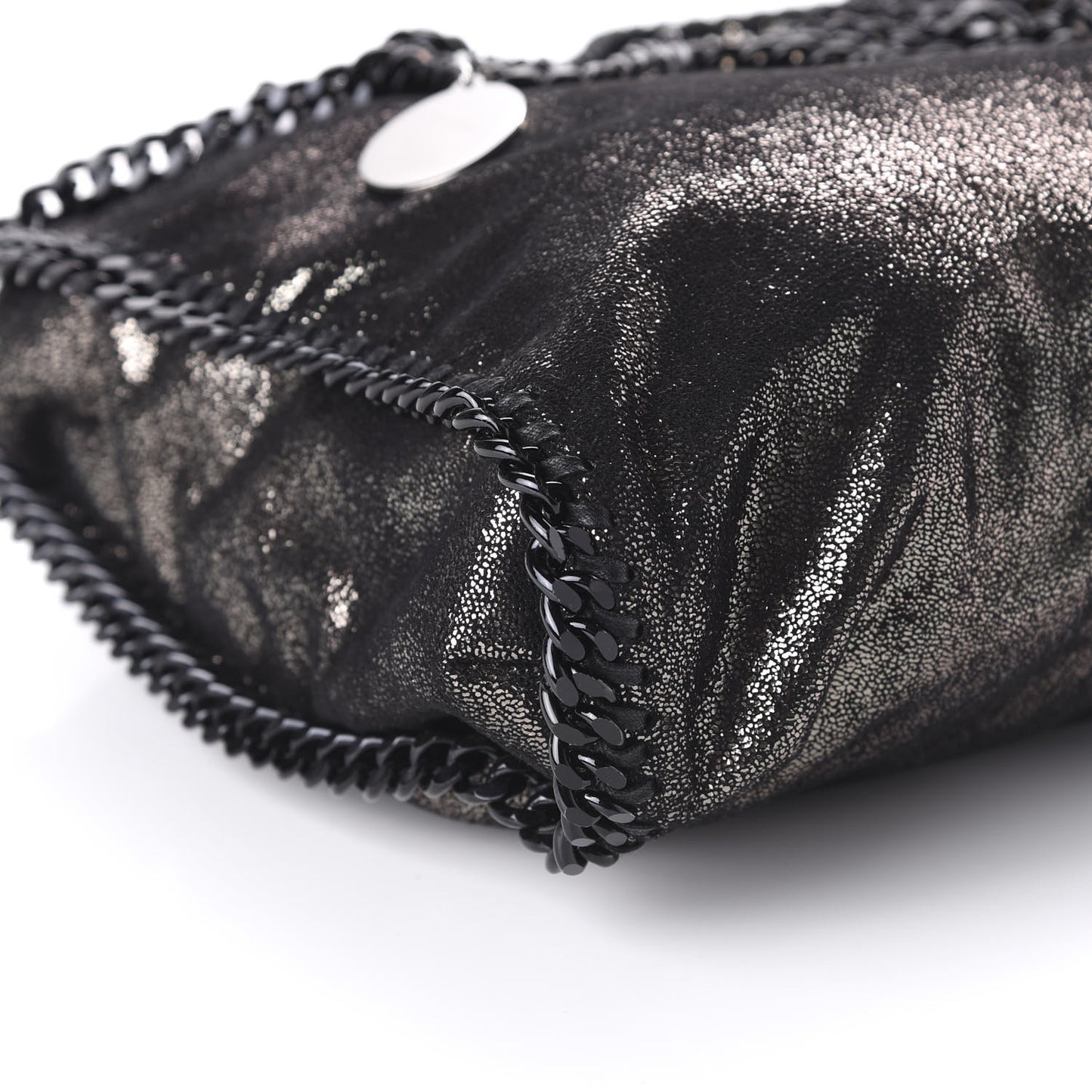 Metallic Shaggy Deer Small Falabella Tote Black