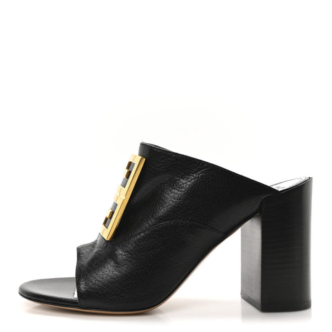 Grained Goatskin 4G Logo Mules 40 Black