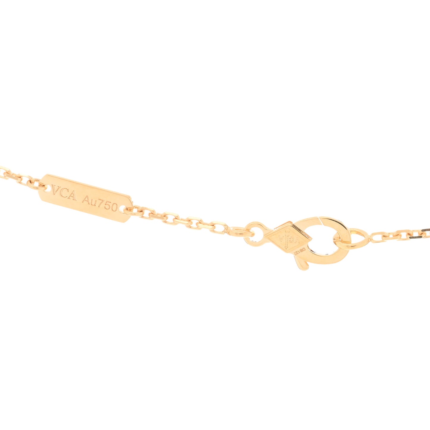 18K Yellow Gold Black Onyx Vintage Alhambra Pendant Necklace