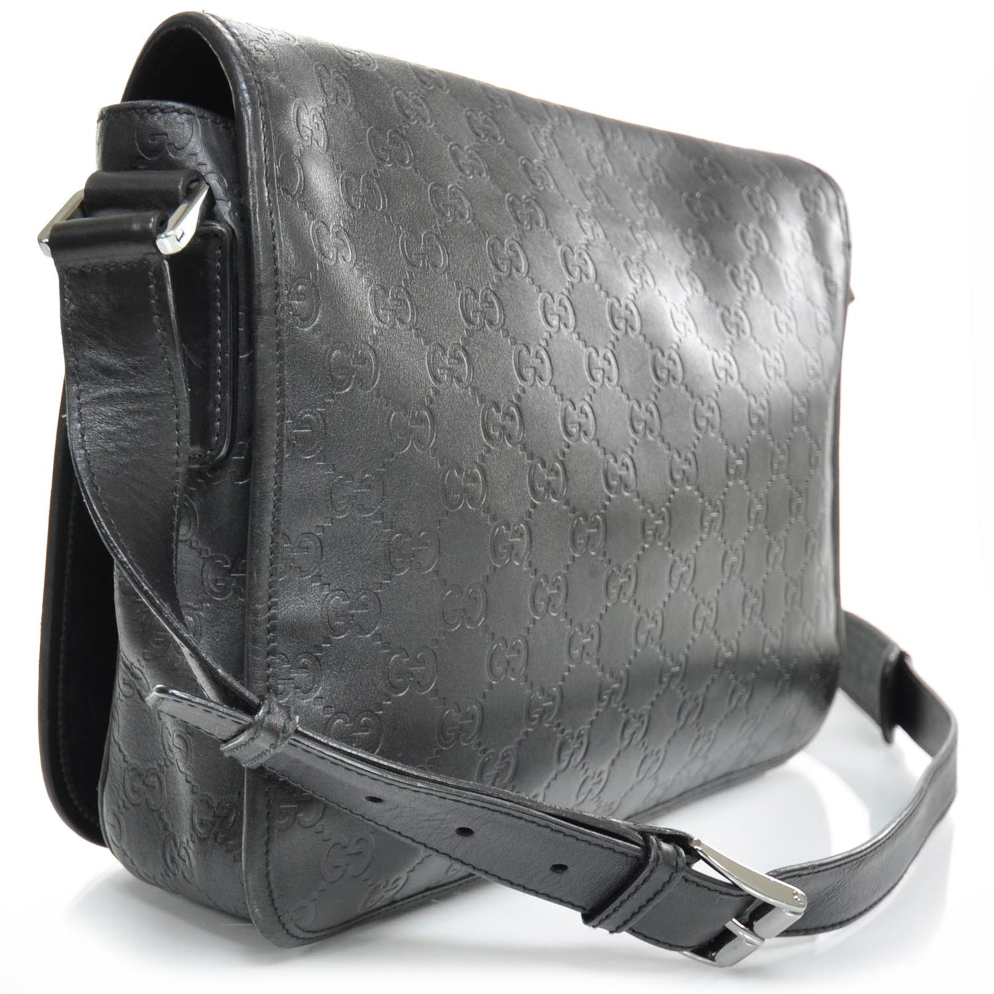 Guccissima Flap Messenger Bag Black