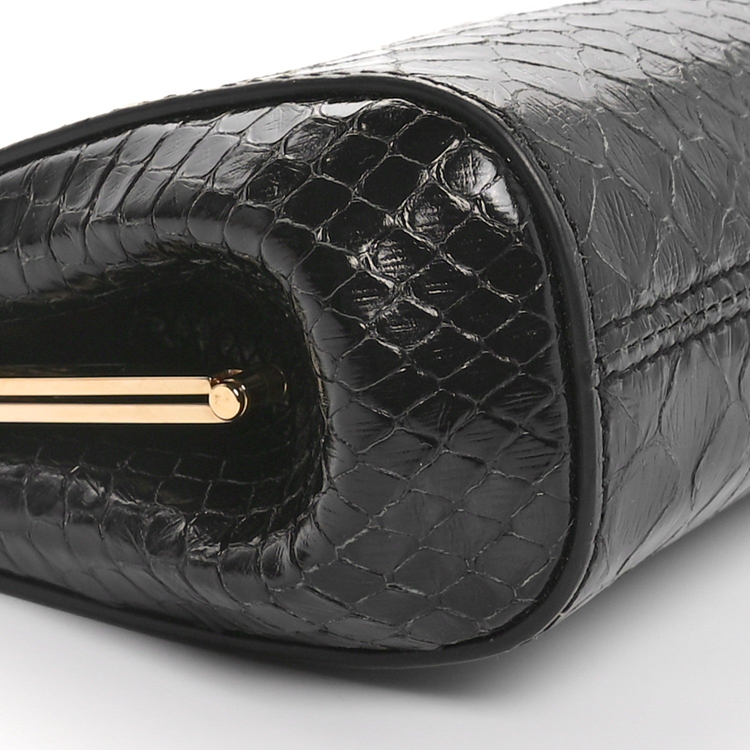 Dolce & Gabbana Snakeskin Medium Marlene Chain Clutch Black 8 of 9