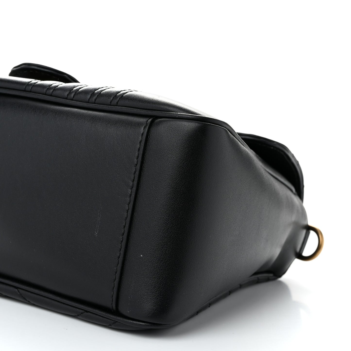 Calfskin Matelasse Small GG Marmont Top Handle Shoulder Bag Black