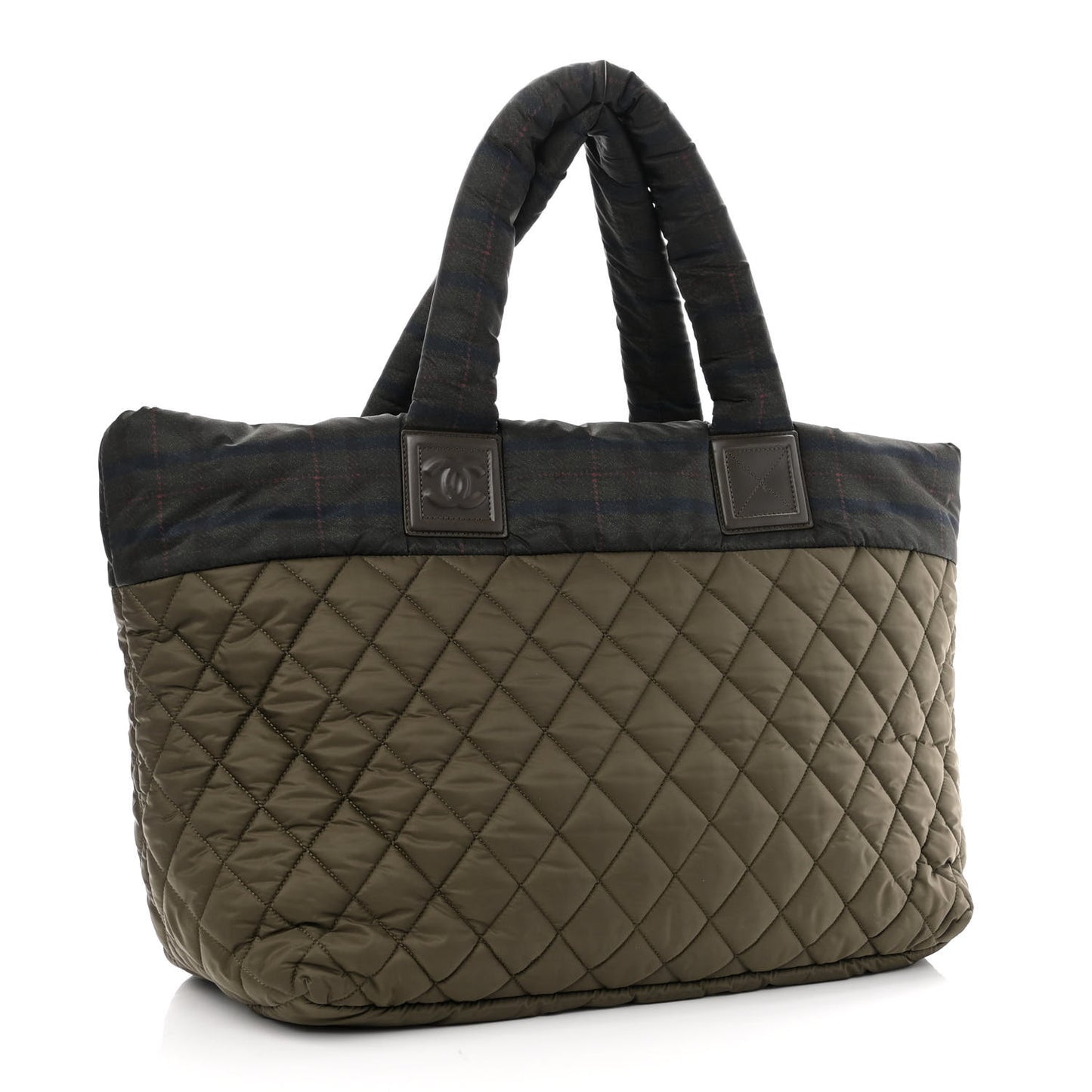 Nylon Quilted Medium Coco Cocoon Tote Khaki