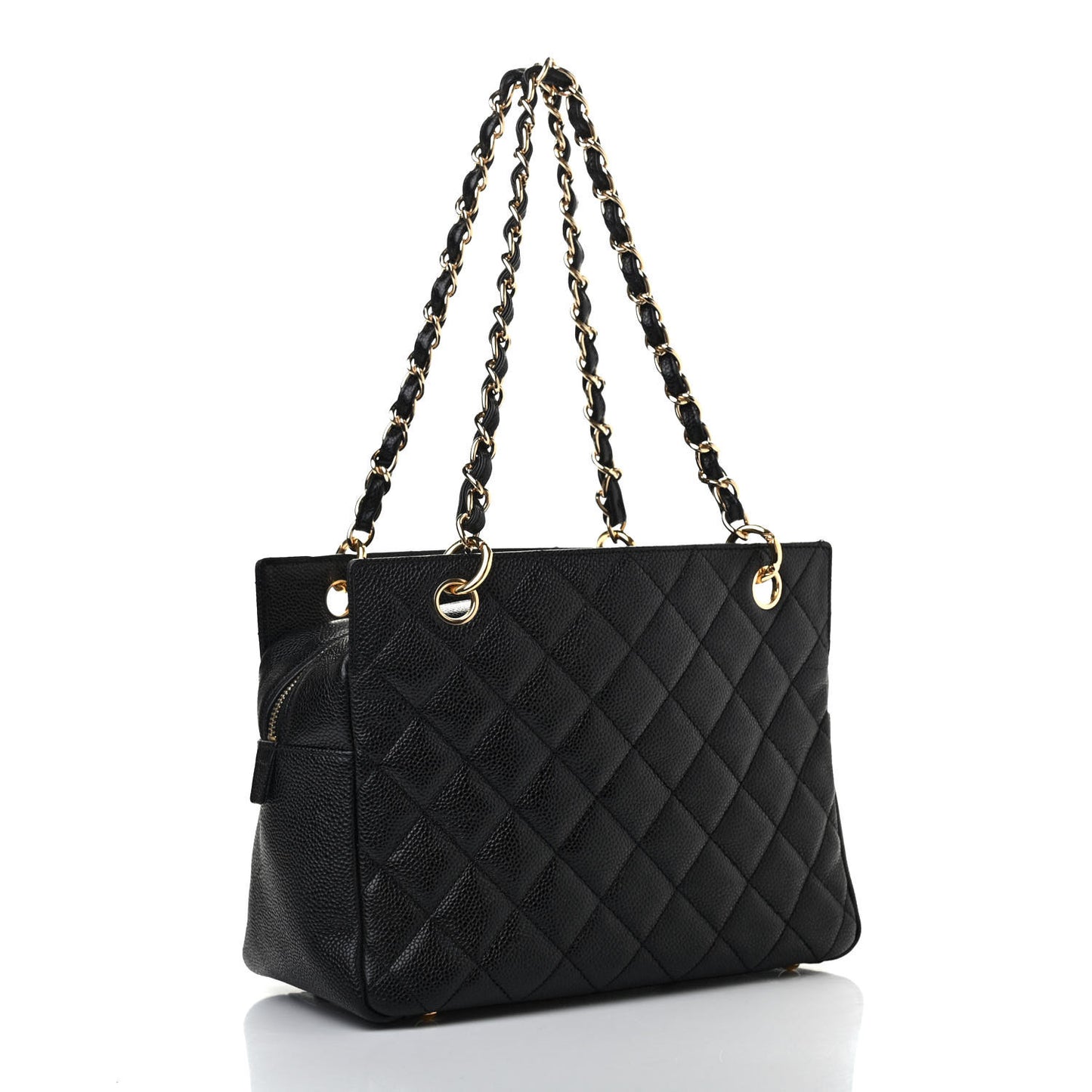 Caviar Quilted Petit Timeless Tote PTT Black