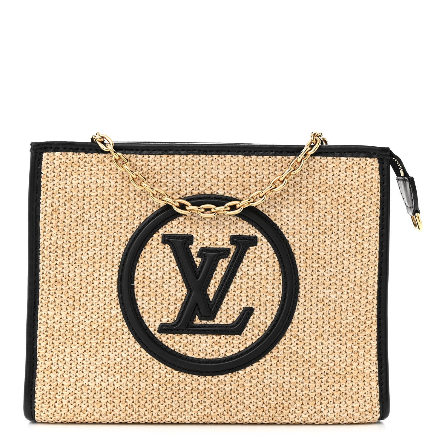 Louis Vuitton Raffia Calfskin Monogram Giant Pouch 1 of 9