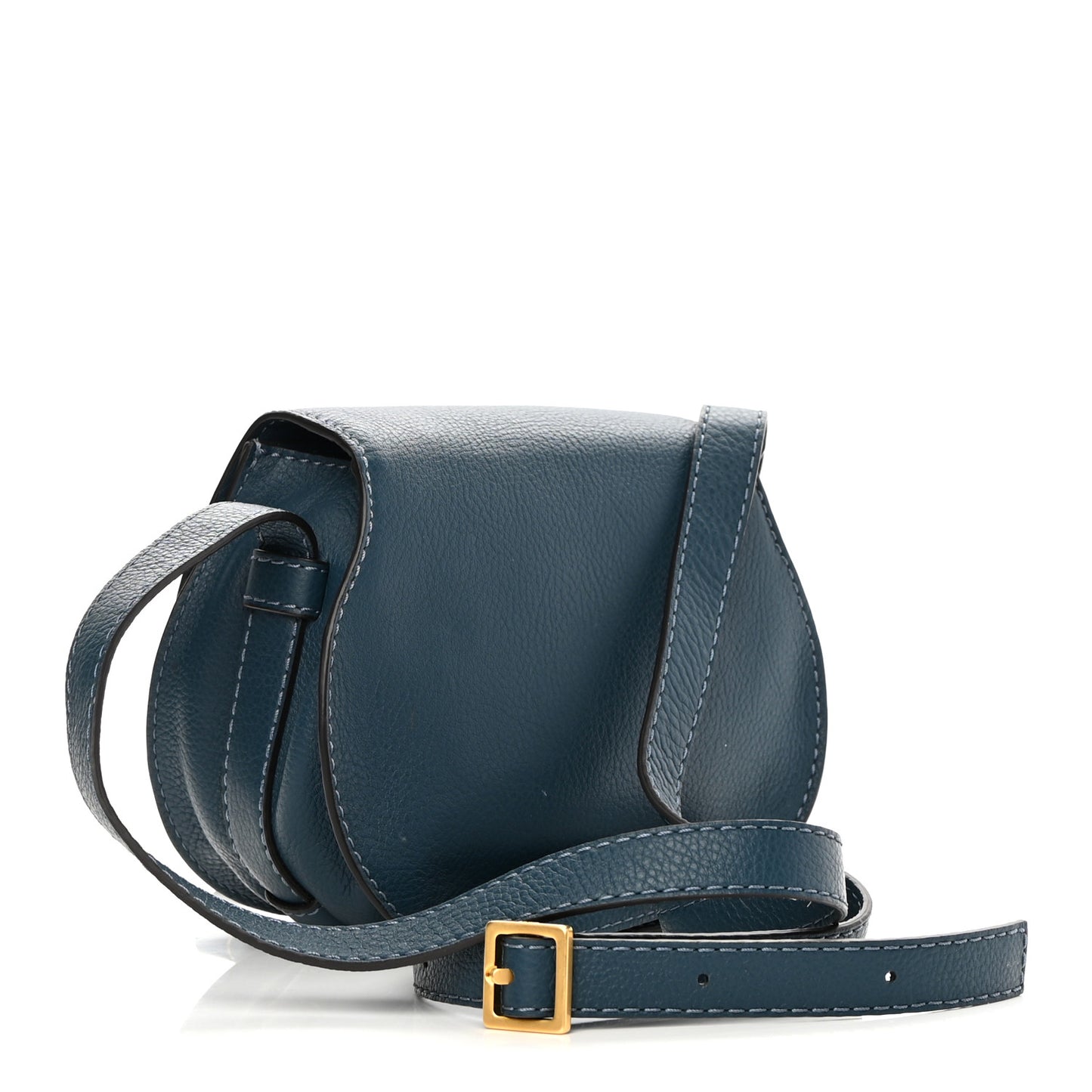 Calfskin Mini Marcie Round Crossbody Bag Royal Navy
