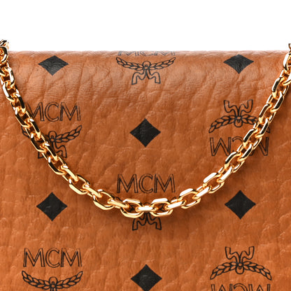 MCM Visetos Original Mini Chain Wallet Cognac 10 of 11