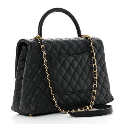 Chanel Caviar Quilted Medium Coco Handle Flap Black 3 of 12