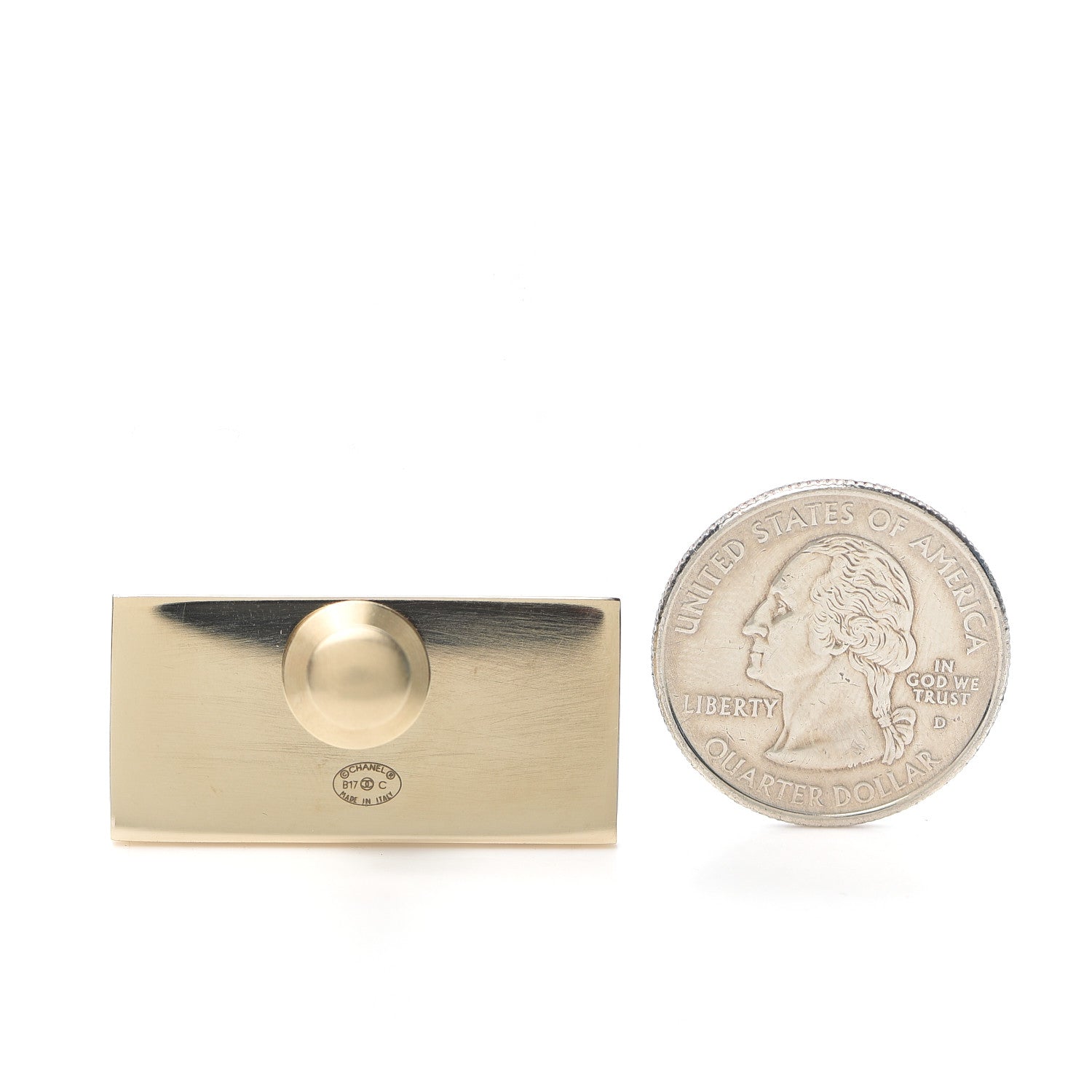 Chanel Metal Resin Pearl Coco License Plate Brooch Black Gold 2 of 3