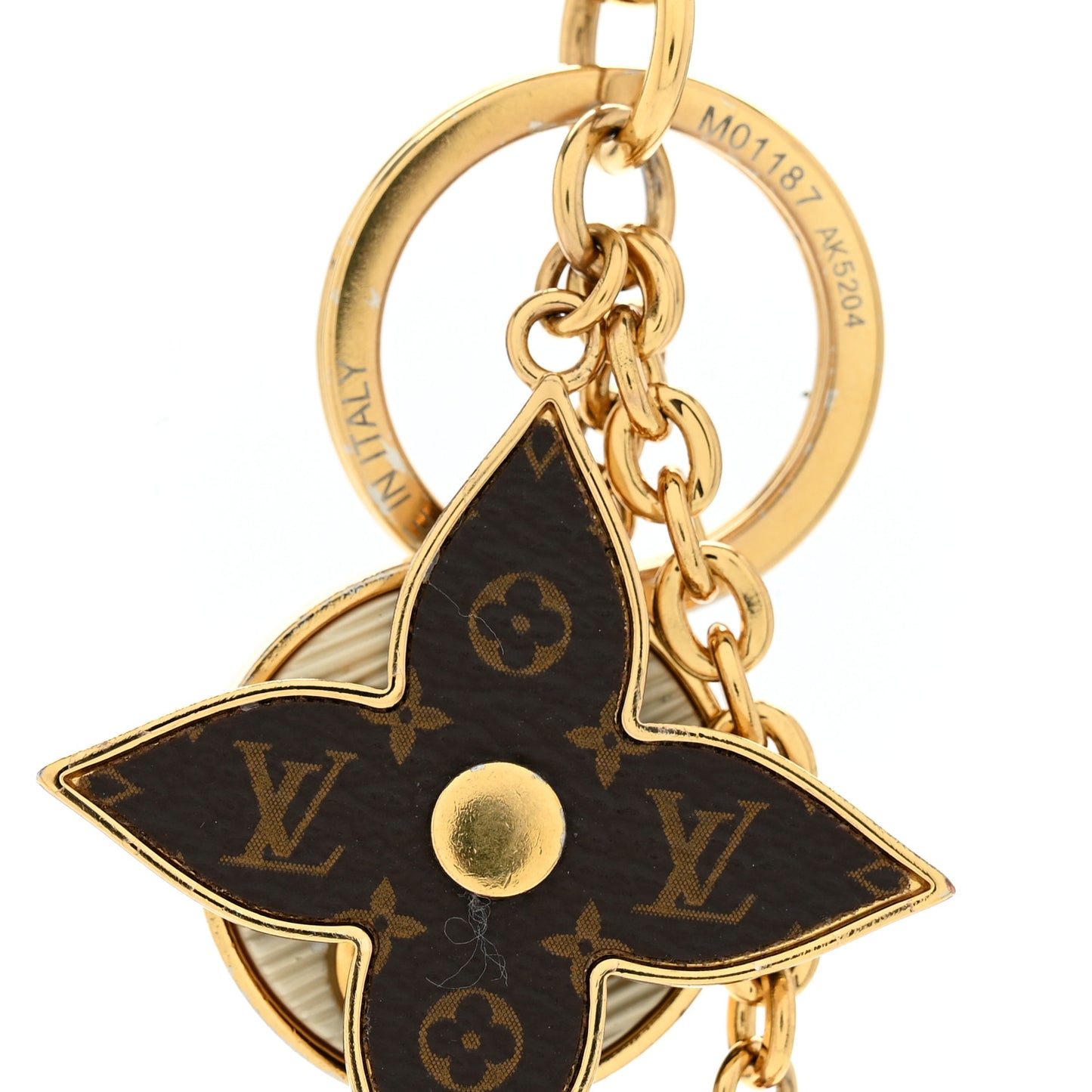 Metal Monogram Epi Spring Street Bag Charm Key Holder Gold