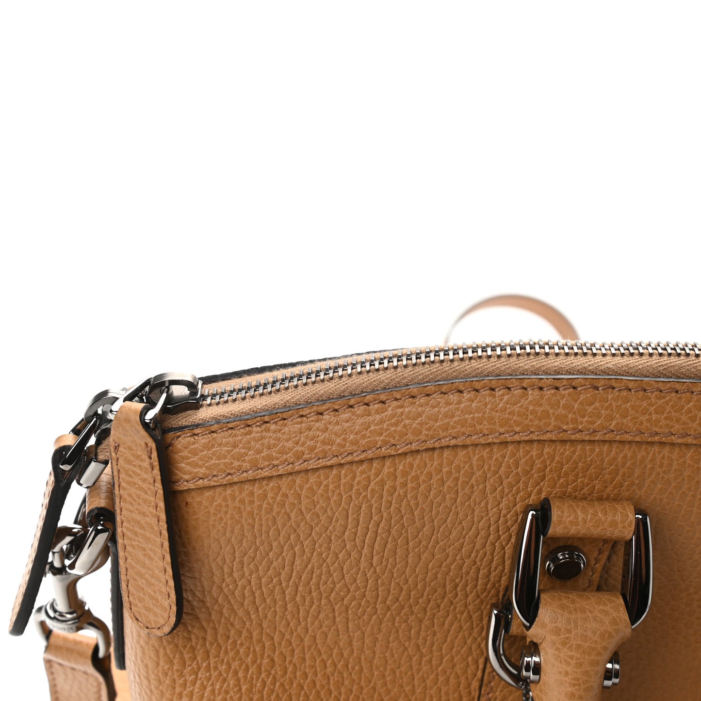 Pebbled Calfskin Medium GG Convertible Dome Satchel Beige