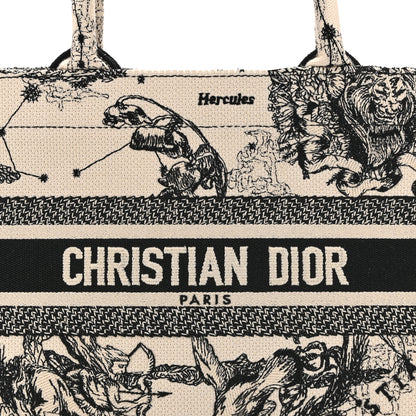 Christian Dior Canvas Embroidered Small Zodiac Toile De Jouy Book Tote Latte 8 of 10