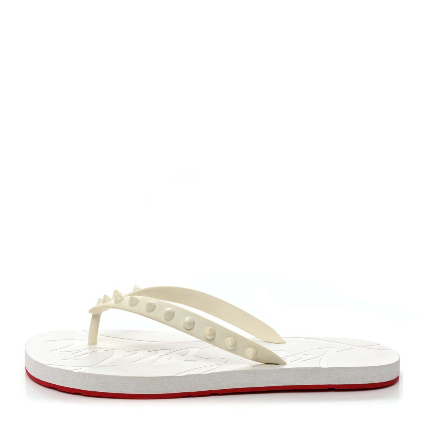 Rubber Spike Loubi Donna Flip Flop 38 White