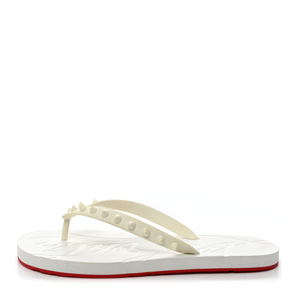 Christian Louboutin Rubber Spike Loubi Donna Flip Flop 38 White 1 of 7