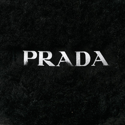 Prada Shearling Triangle Logo 20mm Slippers 38 Black 7 of 9