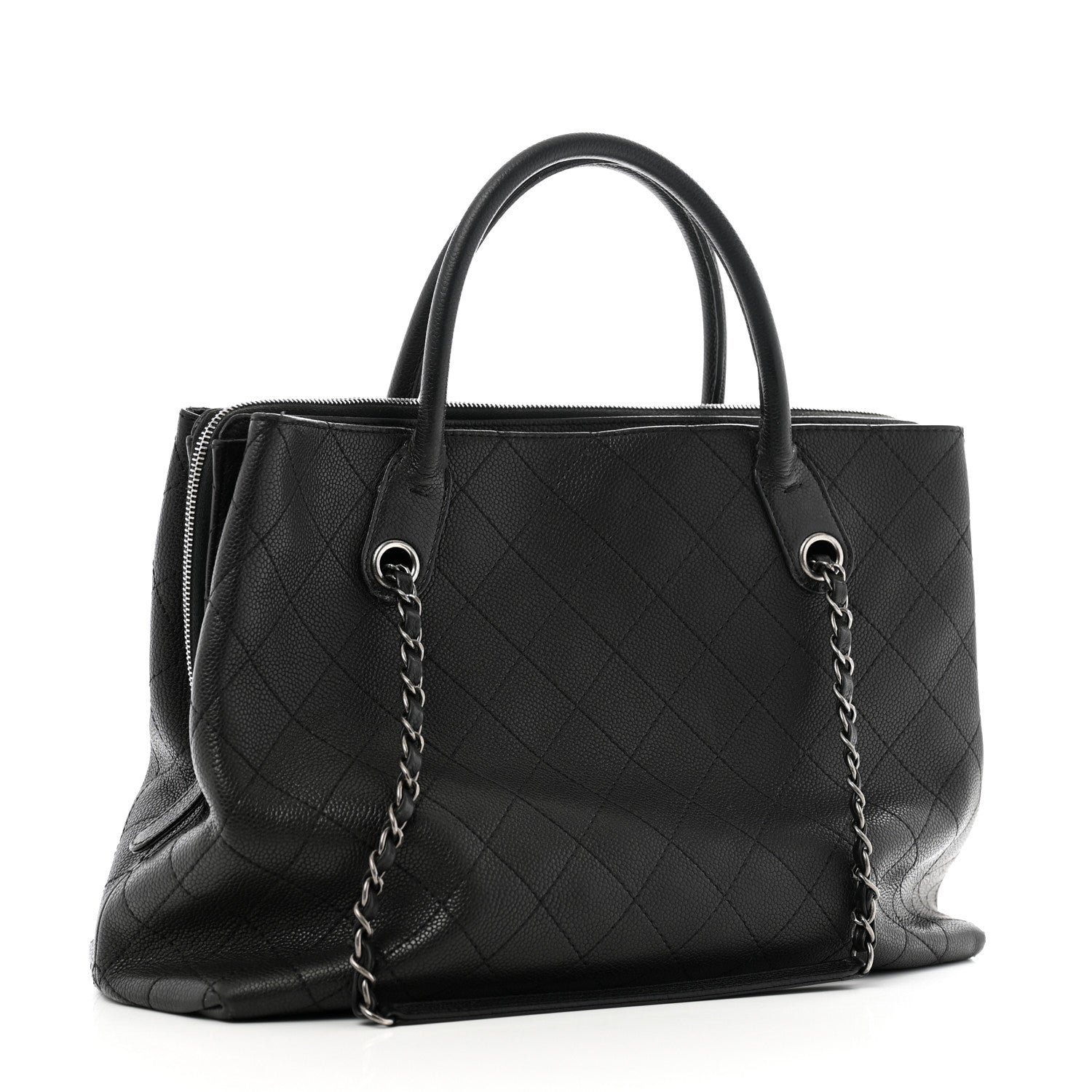 Chanel Grained Vegetal Calfskin Urban Shopping Tote Black 3 of 15