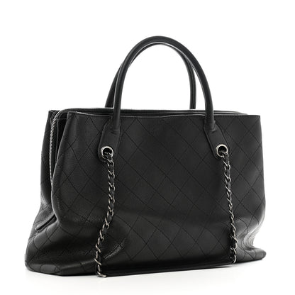 Chanel Grained Vegetal Calfskin Urban Shopping Tote Black 3 of 15