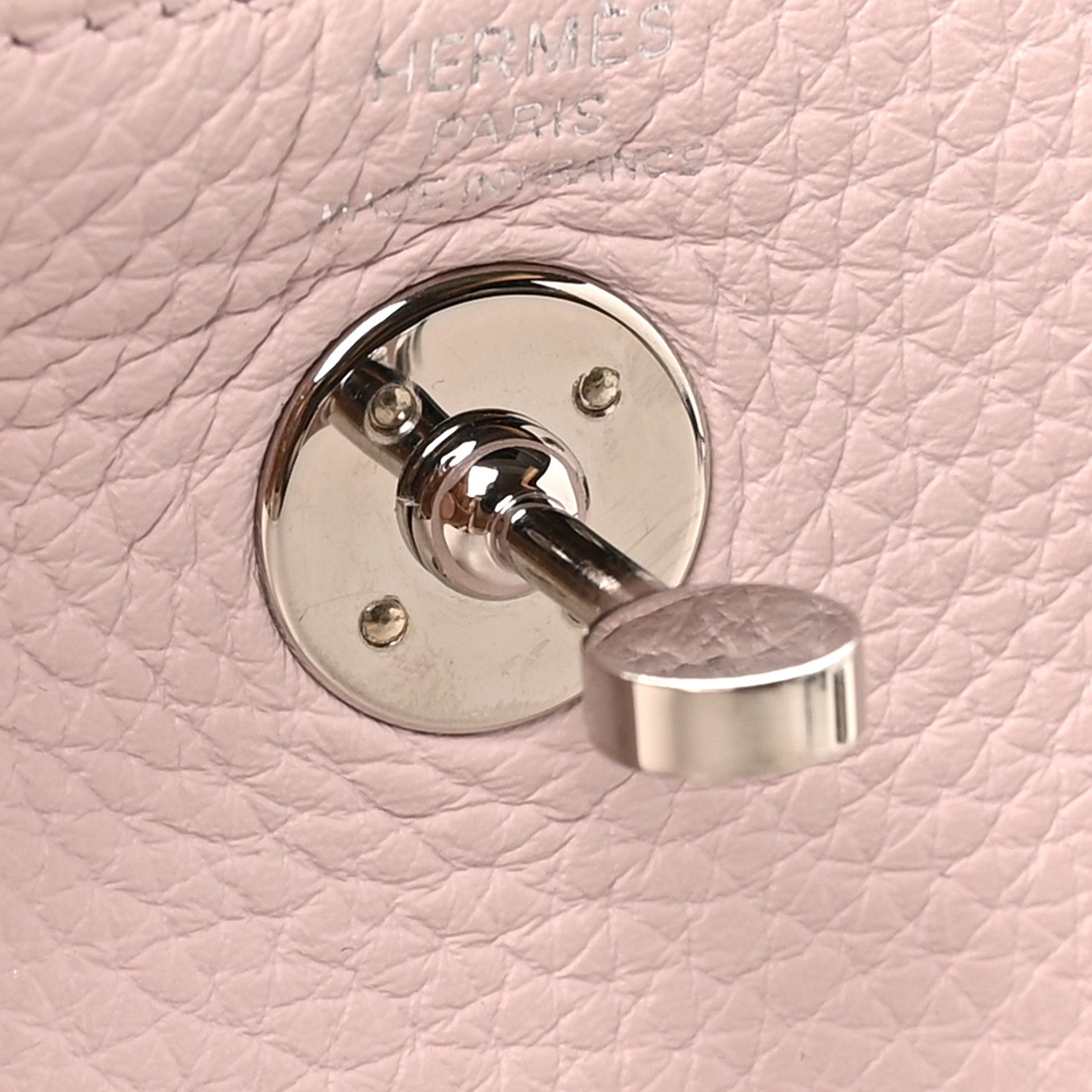 Hermes Taurillon Clemence Verso Mini Lindy 20 Mauve Pale Mushroom 6 of 12