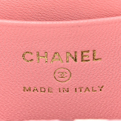 Chanel Lambskin Enamel Quilted Zip Around Coin Purse Wallet Pink 6 of 11