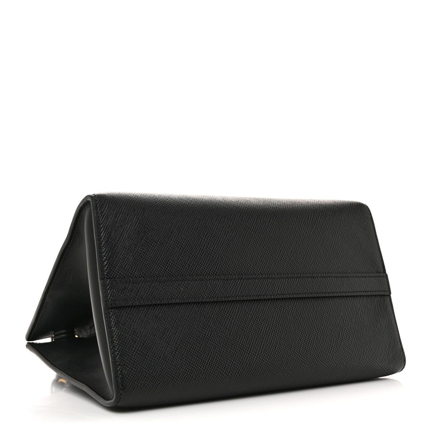 Saffiano Cuir Calfskin Small Monochrome Top Handle Tote Black