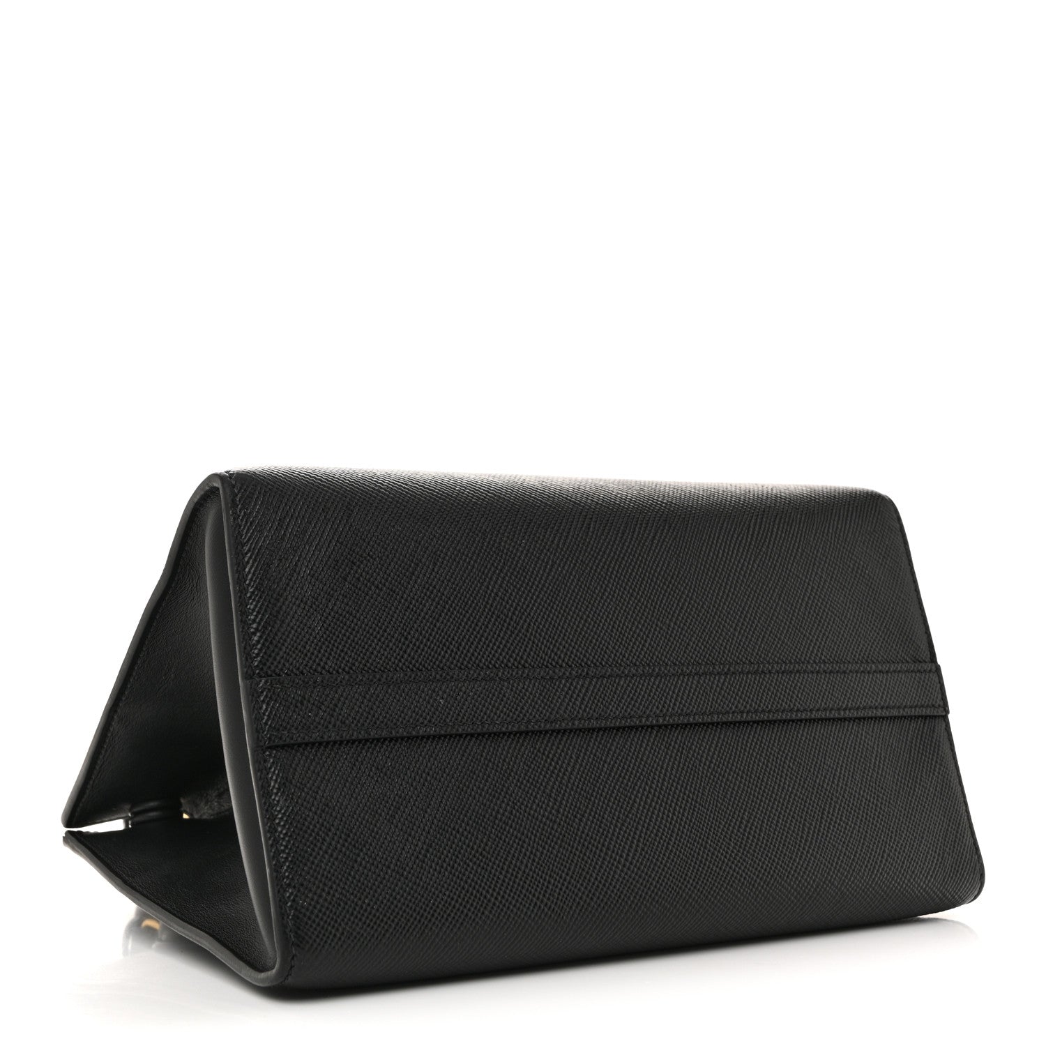 Prada Saffiano Cuir Calfskin Small Monochrome Top Handle Tote Black 4 of 15