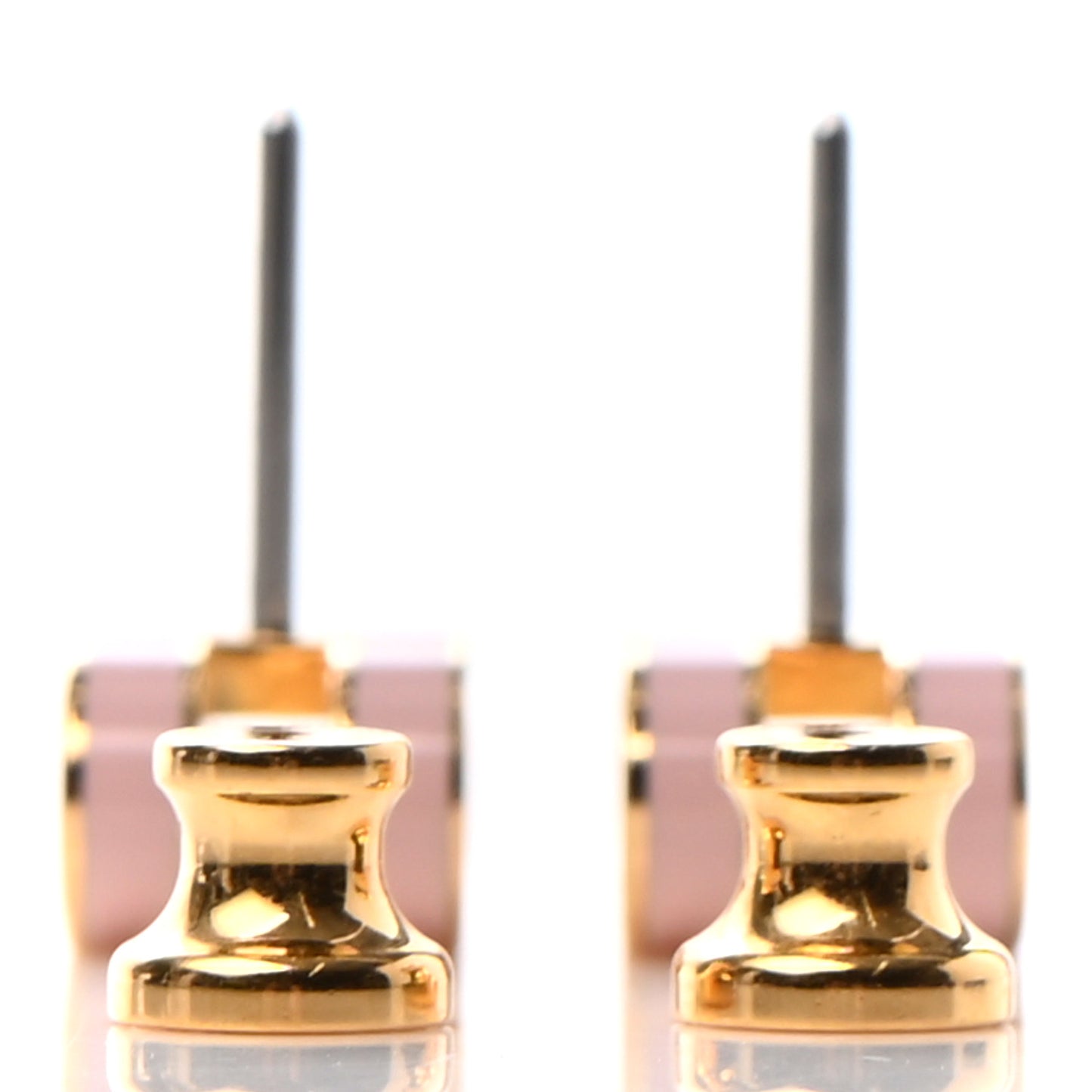 Gold Lacquered Mini Pop H Earrings Rose Dragee