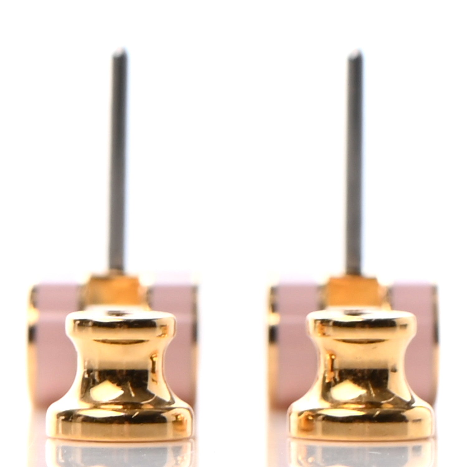 Hermes Gold Lacquered Mini Pop H Earrings Rose Dragee 3 of 6