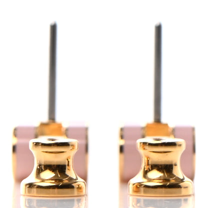Hermes Gold Lacquered Mini Pop H Earrings Rose Dragee 3 of 6
