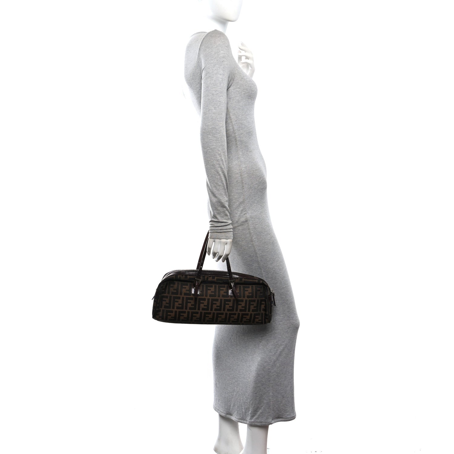 Fendi Zucca Zip Top Tote Tobacco Moro 2 of 9