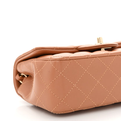 Chanel Lambskin Quilted Mini Rectangular Flap Brown 9 of 10
