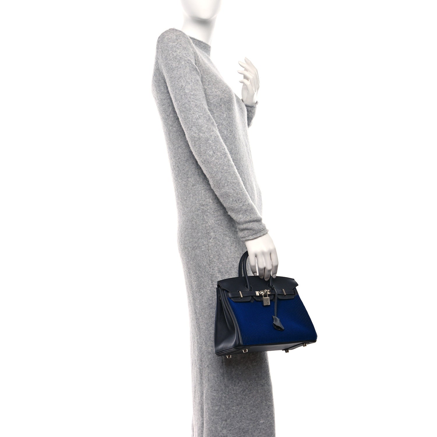 Hermes Corduroy Swift Cote A Cote Tuffetage Birkin 25 Bleu Saphir Caban 2 of 12