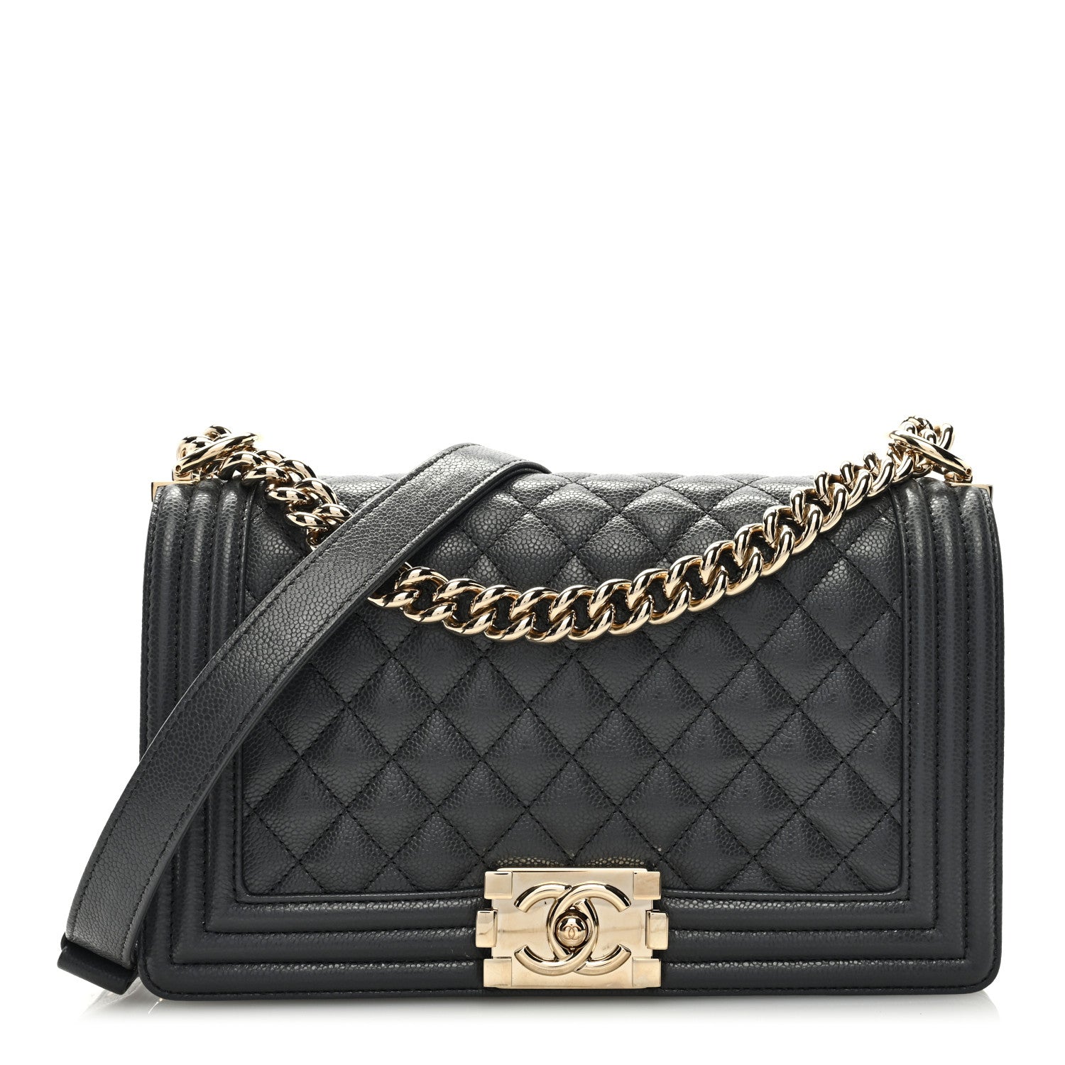 Chanel Caviar Quilted Medium Boy Flap Dark Grey 1 of 9