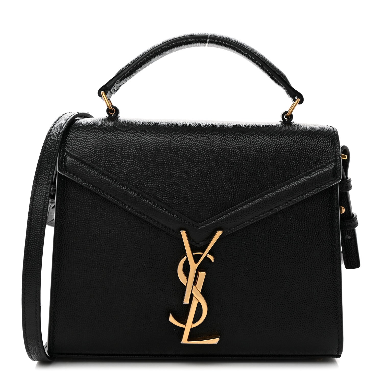 Saint Laurent Grain de Poudre Mini Classic Monogram Cassandra Top Handle Black 1 of 12