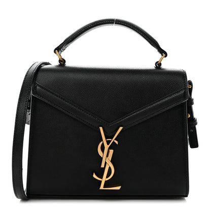 Saint Laurent Grain de Poudre Mini Classic Monogram Cassandra Top Handle Black 1 of 12