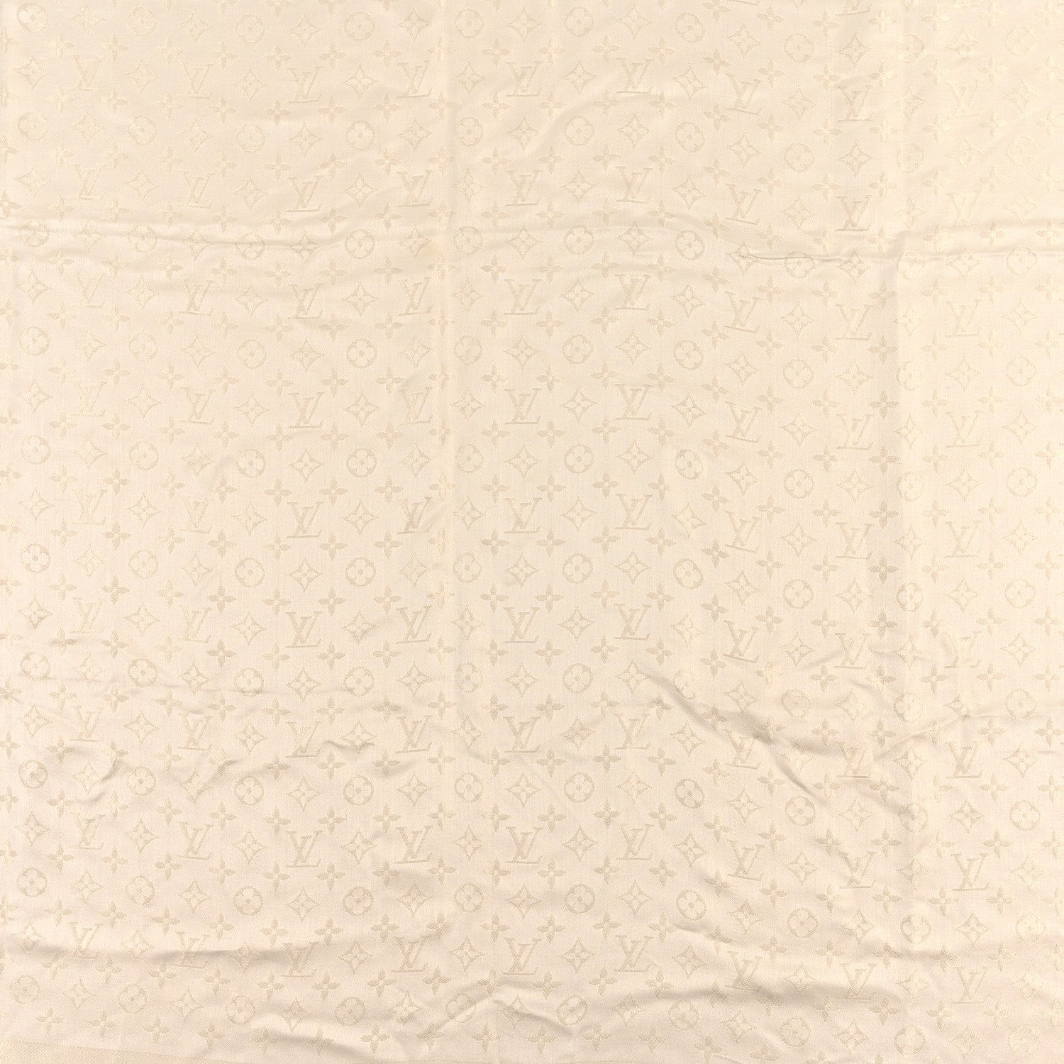 Louis Vuitton Silk Wool Monogram Shine Shawl White 2 of 4