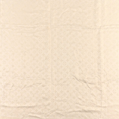 Louis Vuitton Silk Wool Monogram Shine Shawl White 2 of 4