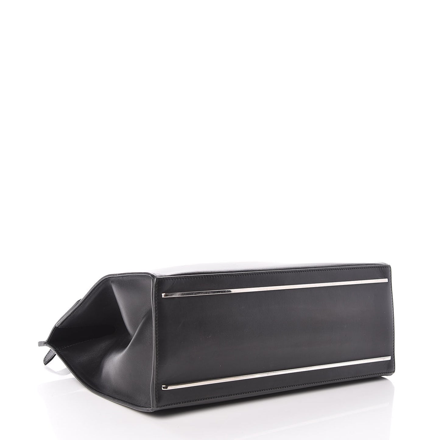 Smooth Calfskin Le Dix M Cartable Shoulder Bag Black