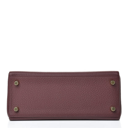Hermes Togo Kelly Retourne 25 Bordeaux 6 of 40