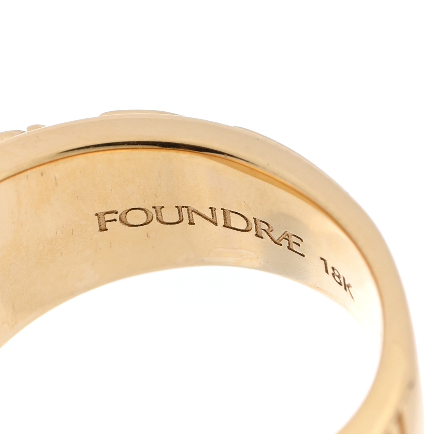 Foundrae 18K Yellow Gold Enamel Diamond Strength Cigar Band 45 3.5 Red 4 of 4