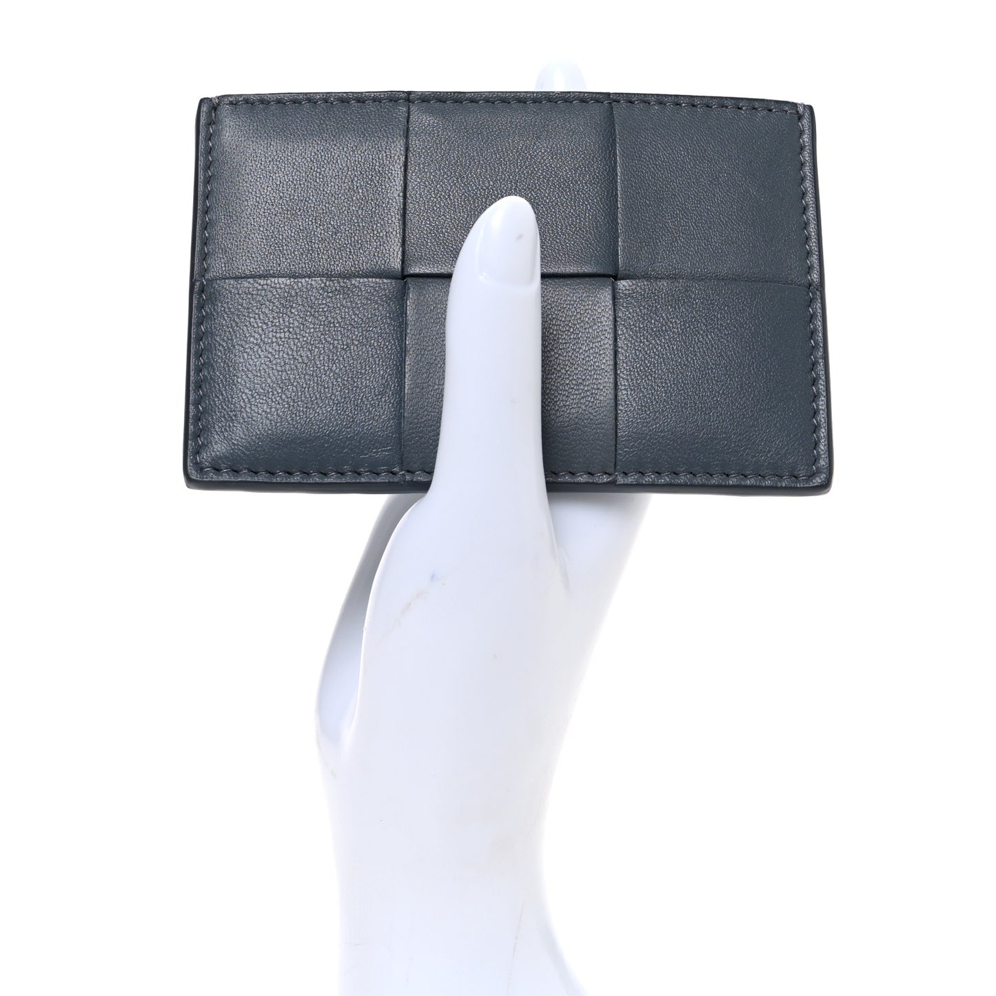 Nappa Intreccio Cassette Credit Card Holder Thunder